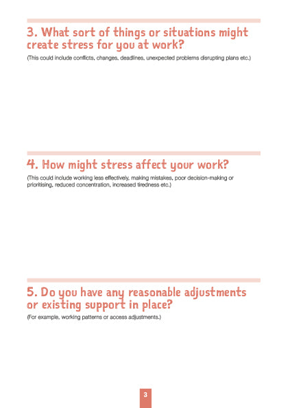 Stress At Work Action Plan