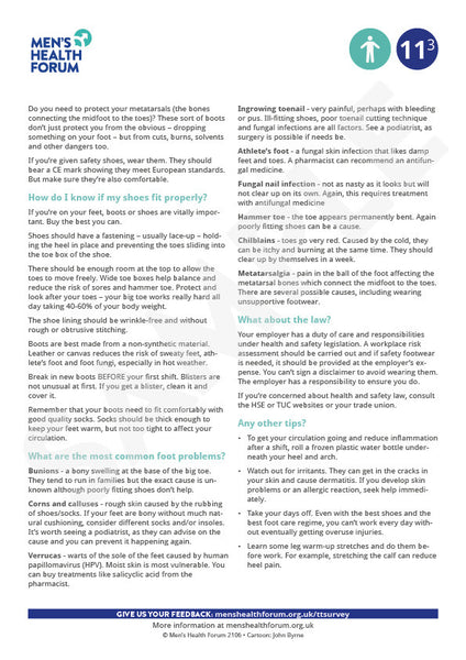 Toolbox Talk 11: How to look after your feet at work (PDF)