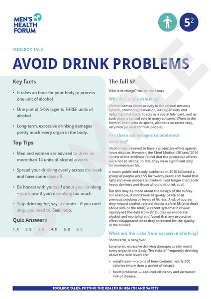 Toolbox Talk 5: Avoid drink problems (PDF + 3 days trial video)