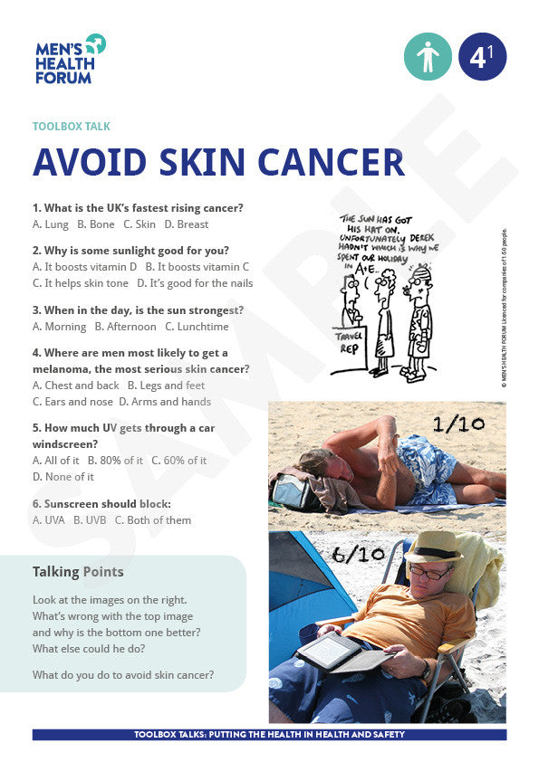 Toolbox Talk 4: Avoid skin cancer (PDF)