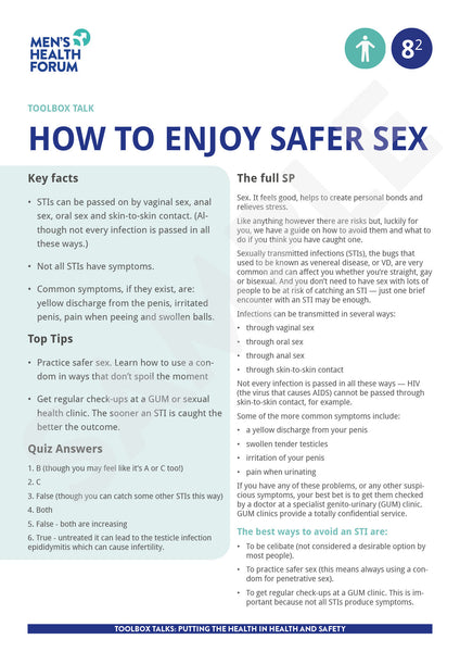 Toolbox Talk 8: How to enjoy safer sex (PDF)
