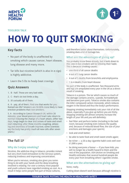 Toolbox Talk 1: How to quit smoking (PDF)