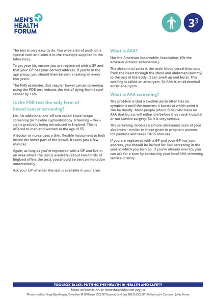 Toolbox Talk 3: NHS Screening for Older Men (PDF) FREE