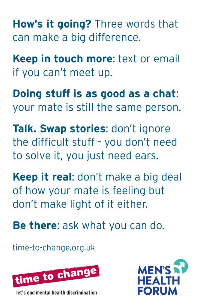 Is Your Mate Off His Game: Talking Tips Card