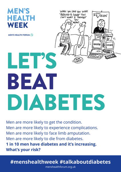 #TalkAboutDiabetes - Let's Beat Diabetes Poster - Men's Health Week 2018 (pdf)