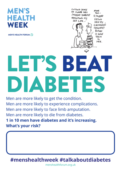 #TalkAboutDiabetes - Let's Beat Diabetes Poster - Men's Health Week 2018 (pdf)