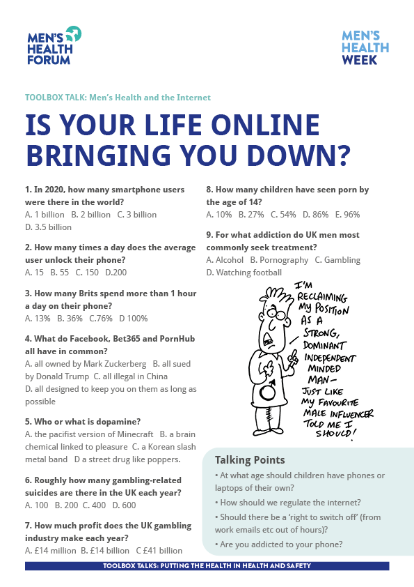 Toolbox Talk - Men's Health and the Internet: Is your life online bringing you down?