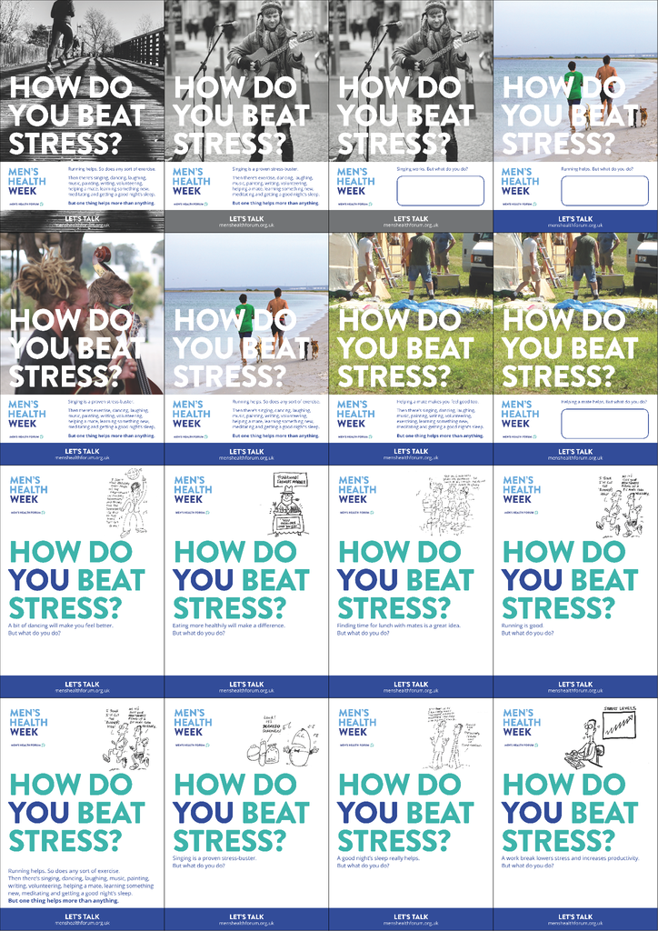 How do you beat stress? Let's talk. - Poster Pack - 18 posters (pdf)