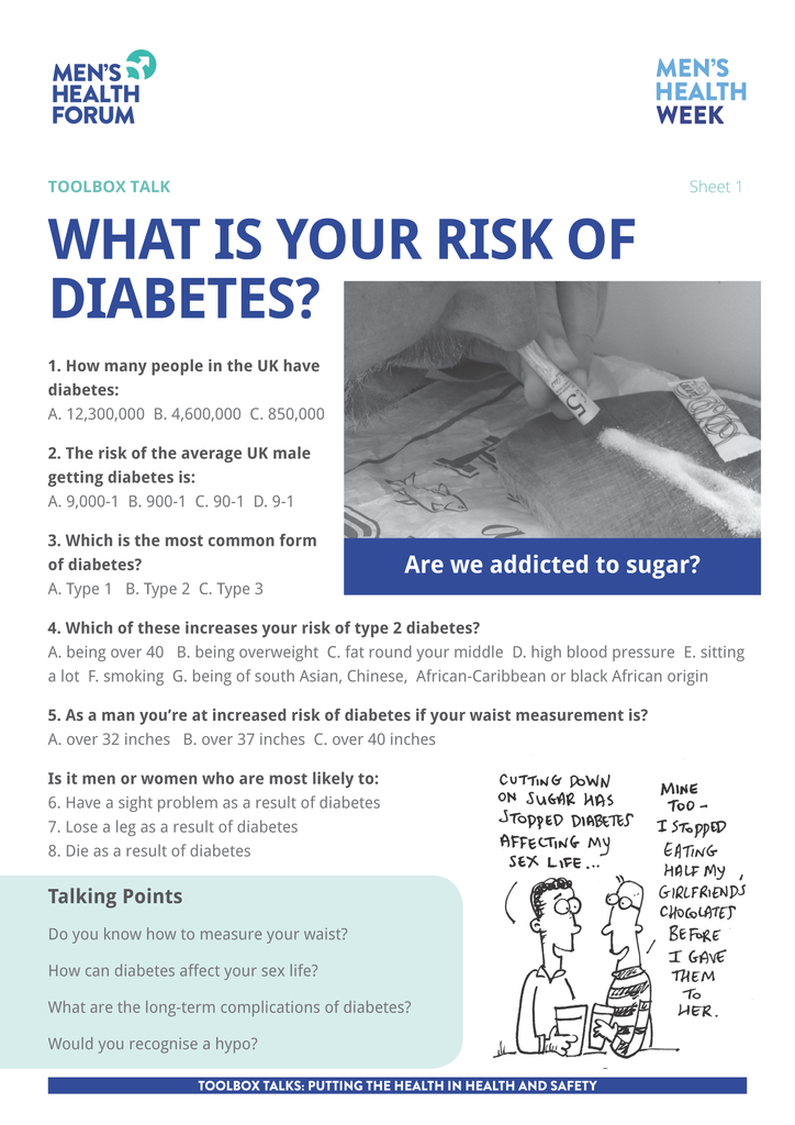 Toolbox Talk - What is your risk of diabetes? - #TalkAboutDiabetes (PDF)