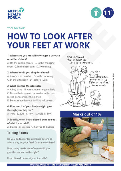 Toolbox Talk 11: How to look after your feet at work (PDF)
