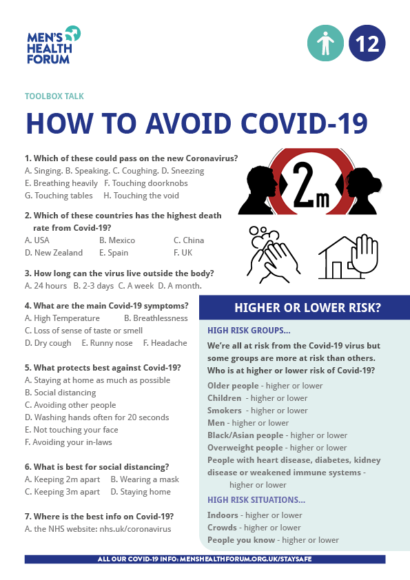 Toolbox Talk 12: How to avoid Covid-19 (PDF) FREE (updated 2021)
