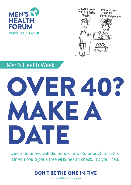 Don't be the one in five - Over 40 (NHS Health Check) Posters - Men's Health Week 2015 (pdf)