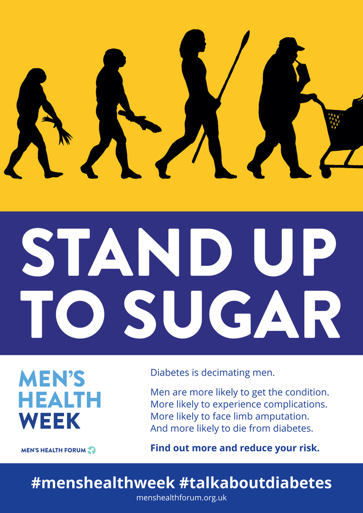 #TalkAboutDiabetes - Stand Up To Sugar (Graphic) Poster - Men's Health Week 2018 (pdf)