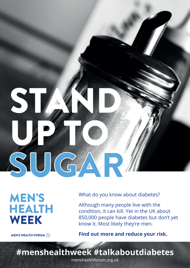 #TalkAboutDiabetes - Stand Up To Sugar (Photo) Poster - Men's Health Week 2018 (pdf)