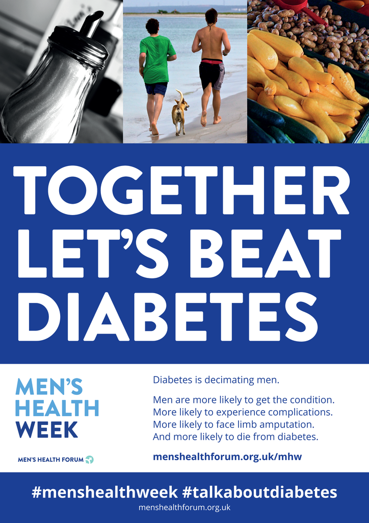 #TalkAboutDiabetes - Together Let's Beat Diabetes Poster - Men's Health Week 2018 (pdf)