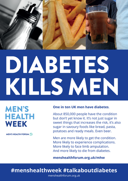 #TalkAboutDiabetes - Diabetes Kills Men Poster - Men's Health Week 2018 (pdf)