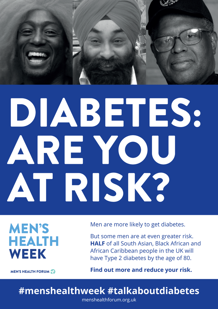 #TalkAboutDiabetes - Diabetes: Are You At Risk? Poster - Men's Health Week 2018 (pdf)