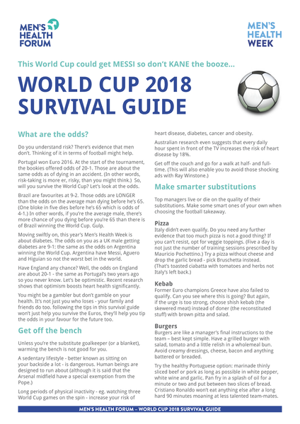 World Cup Survival Guide 2018 - A4 handout (pdf)